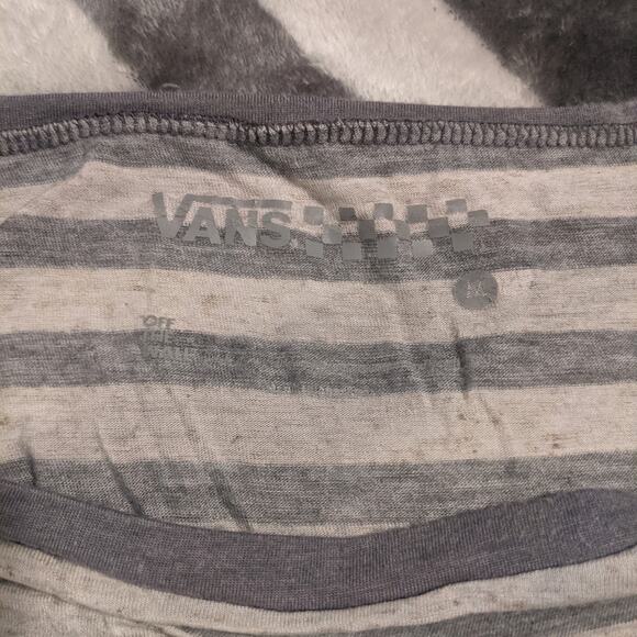 Vans Long Sleeved Grey and White Striped T-shirt Size Medium - Picture 6 of 7